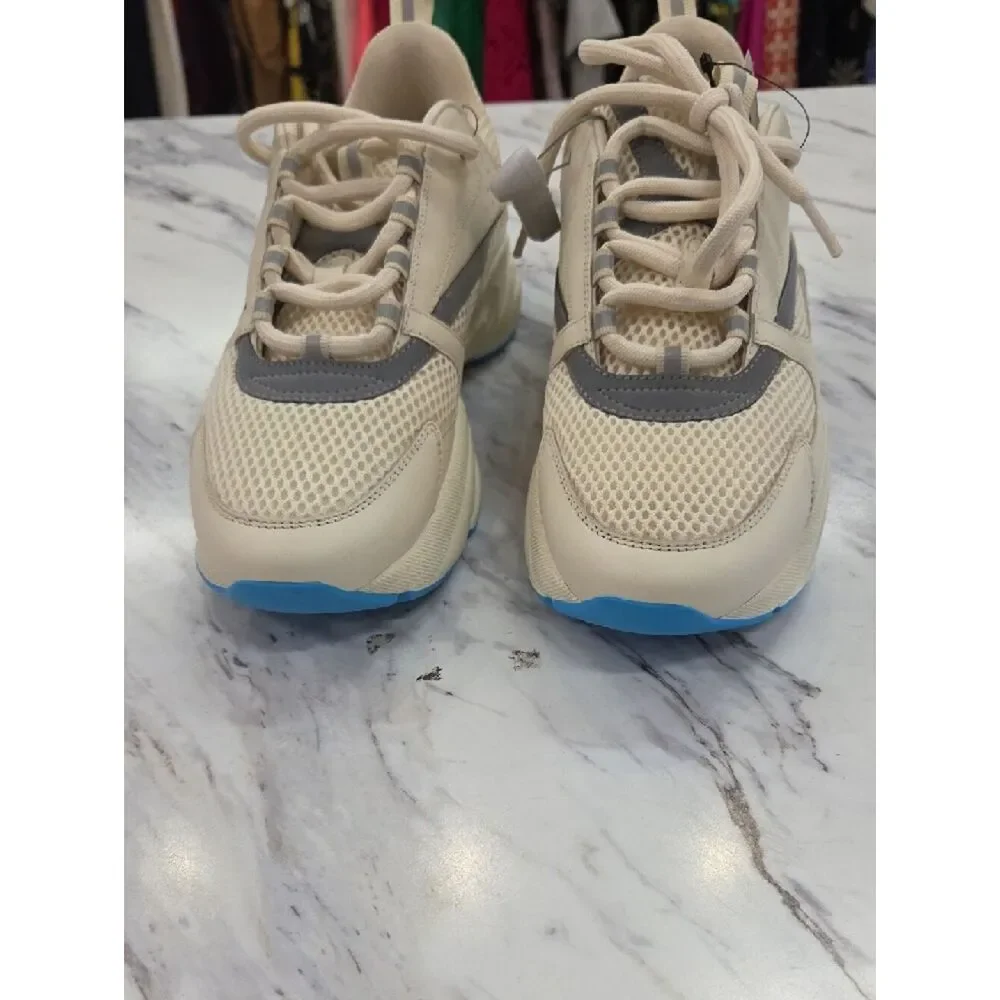 Dior Beige and Light Gray Athletic Sneakers